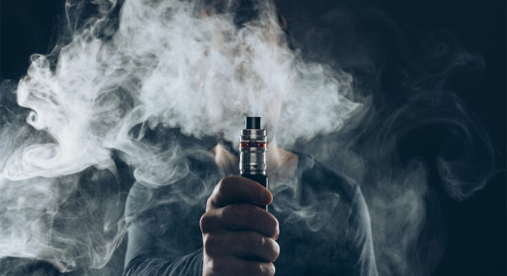 Vaping e-liquid from an electronic cigarette
